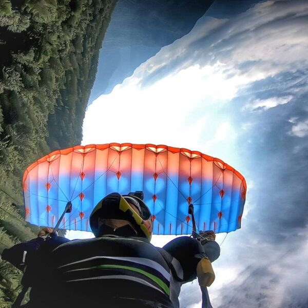 Cornelia selfie cam of her flying in Slovenia