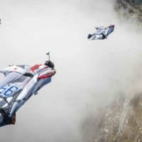 Wingsuit BASE in mountains through cloud photo by Scott Patterson edited by Kian Bullock on Icarus skydiving photography blog