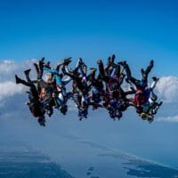 Skydivers flying head down photo edited by Chris Stewart on Sharing Perspectives Icarus Canopies blog