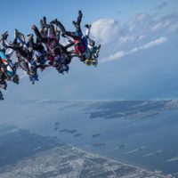 Skydivers flying head down photo edited by Kian Bullock on Sharing Perspectives Icarus Canopies blog