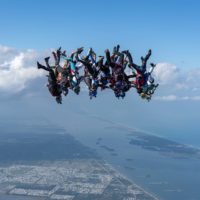 Skydivers flying head down photo edited by Sam Millington on Sharing Perspectives Icarus Canopies blog