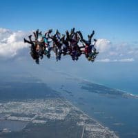 Skydivers flying head down photo edited by Tim Parrant on Sharing Perspectives Icarus Canopies blog