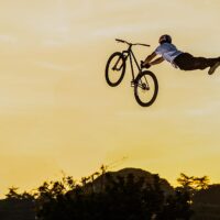 sunset bike jump
