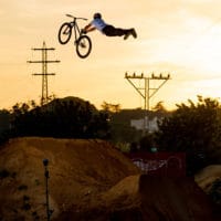 sunset bike jump