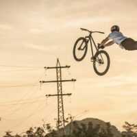 sunset bike jump