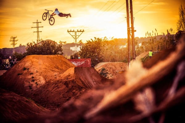 sunset bike jump