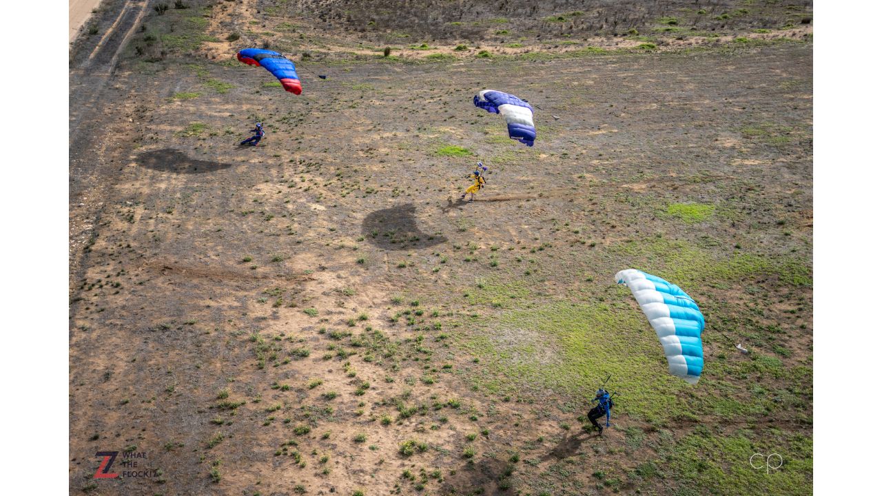 3 canopies landing at same time taken from above by cameron puttee