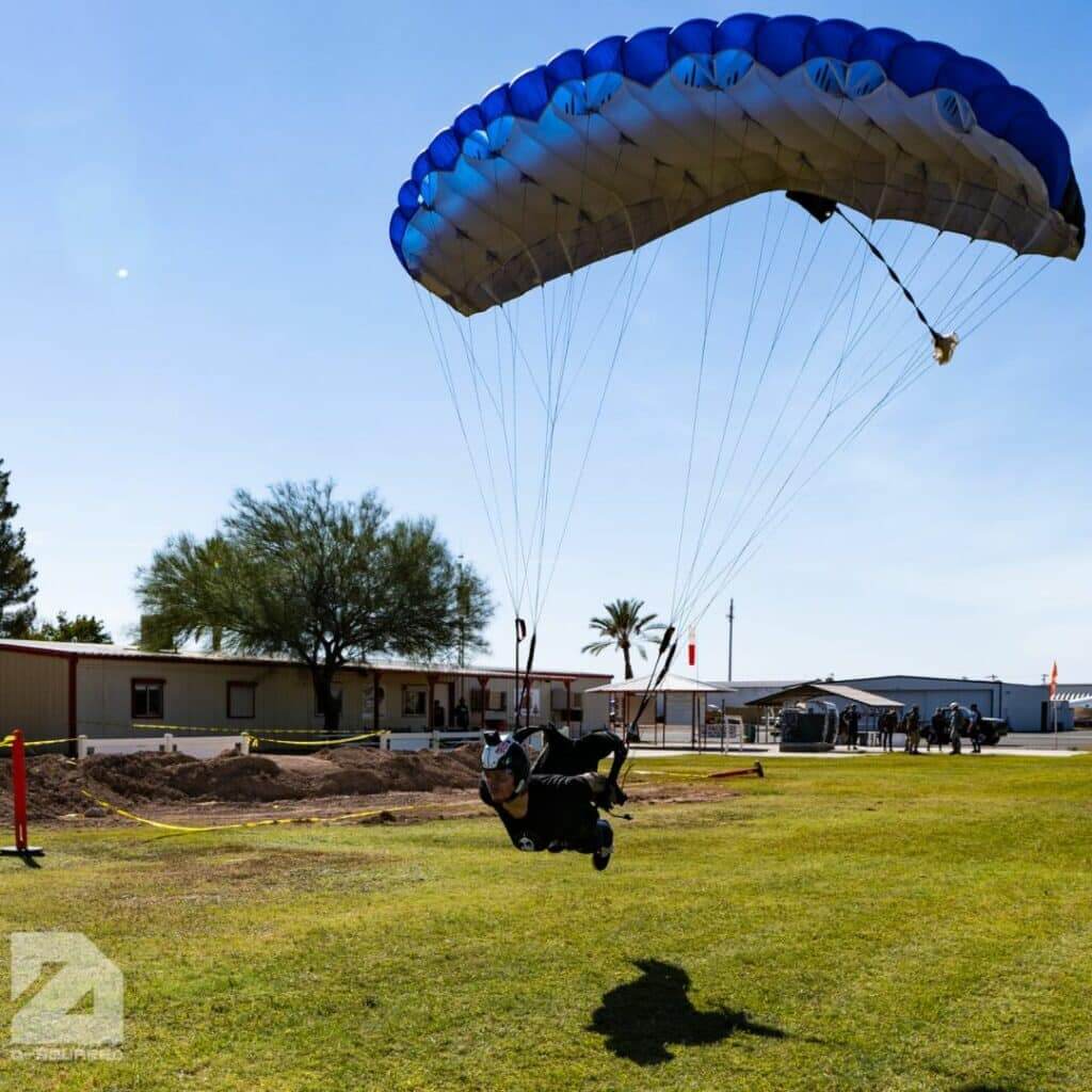 david land leaning forward in harness flying sleia